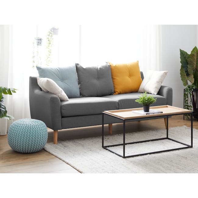 Evan 3 Seater Sofa - Charcoal Grey - 1