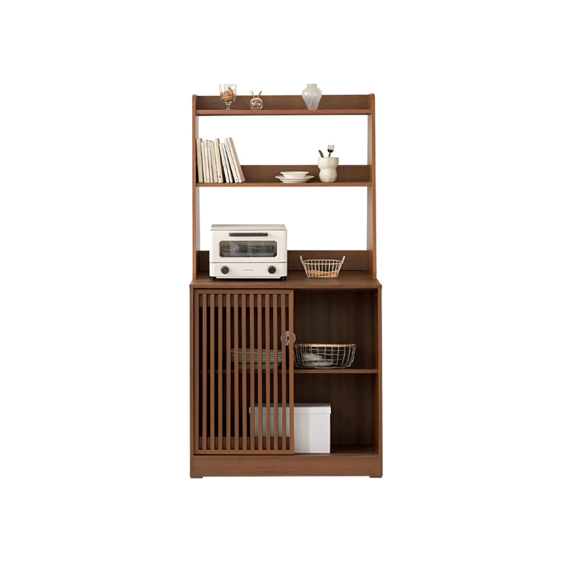 Balsey Tall Kitchen Storage Cabinet - Walnut