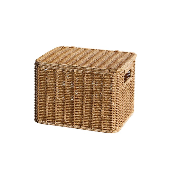 Godo Rattan Storage Basket With Lid (3 Sizes) - 0