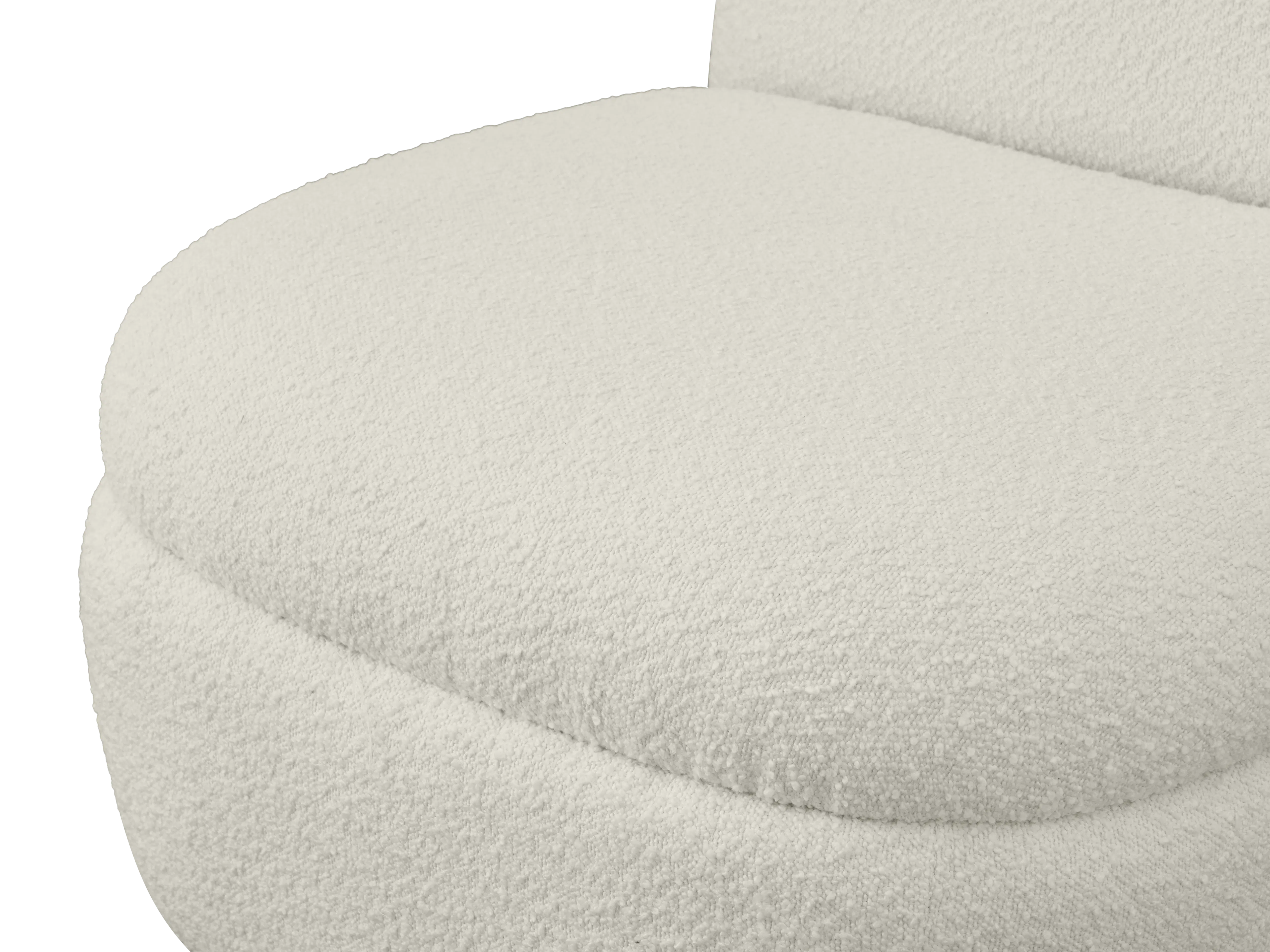 Freya Swivel Lounge Chair - 11 - Soft, plush, and comfortable chair, White, textured fabric upholstery, Modern design with