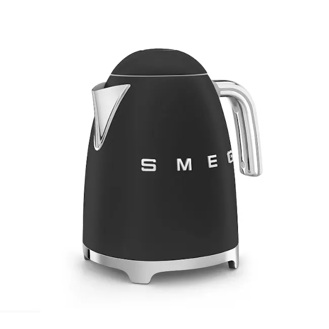 Smeg 1.7L Kettle - Matte Black - 4 - Sleek black electric kettle with modern design, High-tech stainless steel kettle with