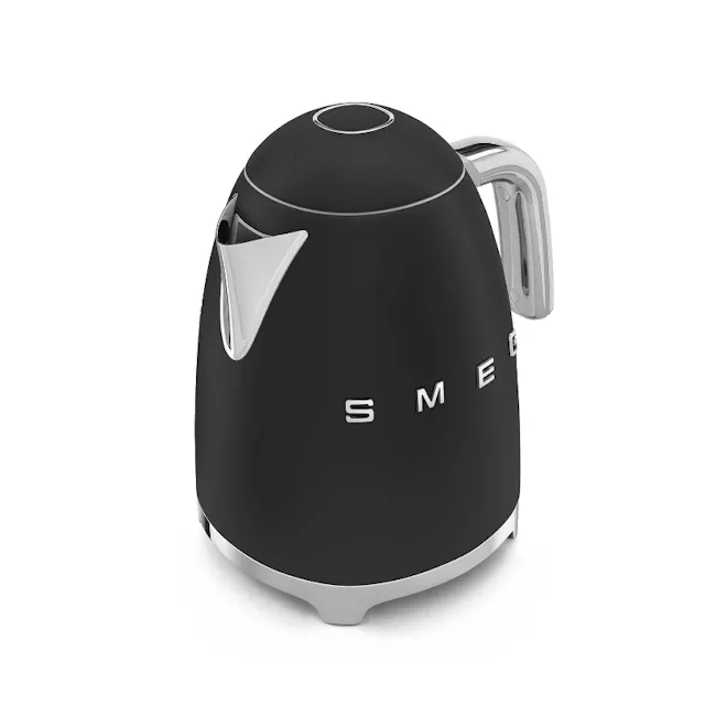 Smeg 1.7L Kettle - Matte Black - 6 - Sleek black electric kettle with modern design, Elegant black electric kettle with