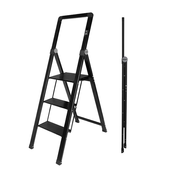 HOUZE Slim Aluminium 3 Tier Ladder - 2