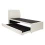 ESSENTIALS Super Single Trundle Bed - White (Faux Leather) - 4