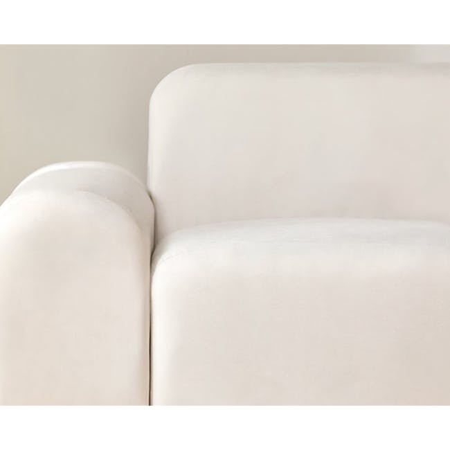 Sono 3 Seater Chaise Sofa - Ivory (Pet Friendly) - 8 - Cream-colored, modern, minimalist, sleek, comfortable, upholstered