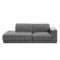 Milan 3 Seater Extended Sofa - Lead Grey (Faux Leather)