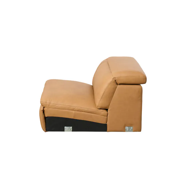 Clyde Armless Unit - Oslo Tan (Top Grain Leather) - 4 - Leather sofa, tan leather upholstery, modern design, comfortable