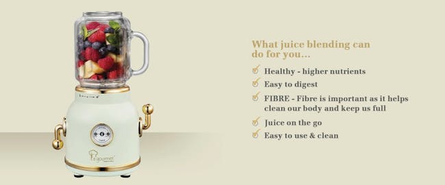 La Gourmet Healthy Retro Juice Blender - Vanilla Cream - 9