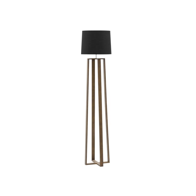 Amber Floor Lamp - Walnut, Black - 0