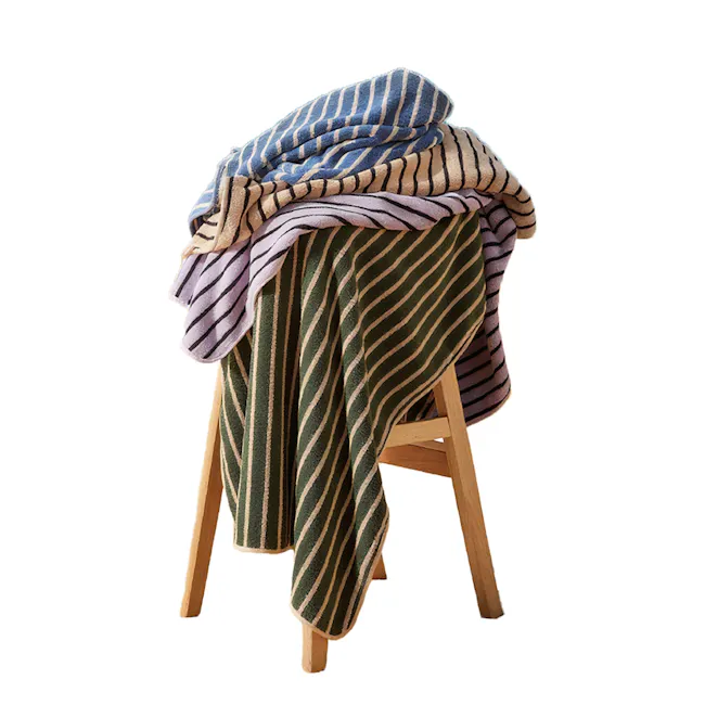 Line Bath Towel - Blue - 2