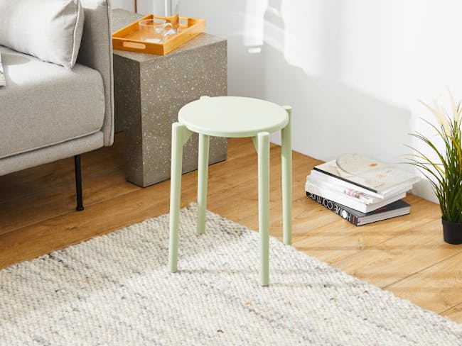 Olly Pastel Stackable Stool - Sage - 1