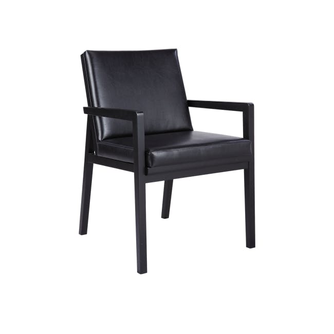 (As-is) Lincoln Chair - Black (Faux Leather) - 0