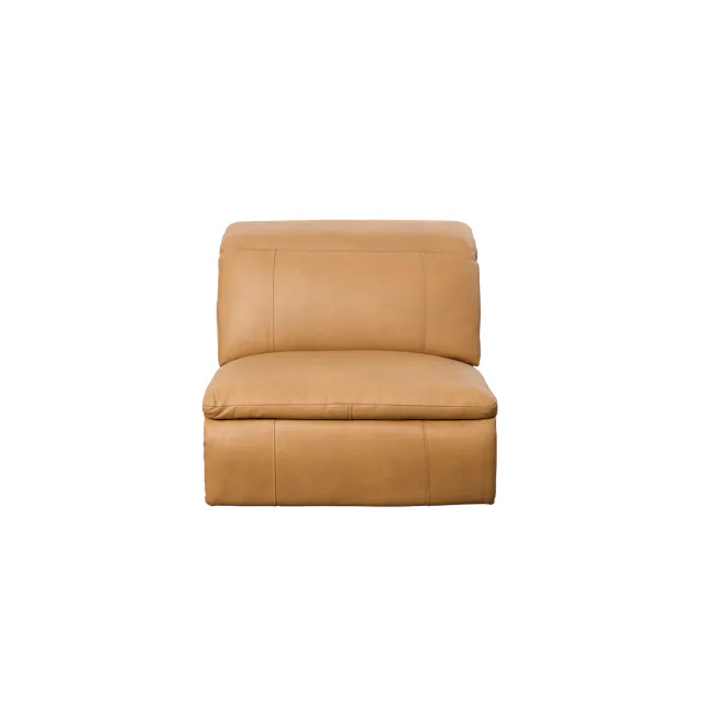 Clyde 4 Seater Power Recliner Sofa - Oslo Tan (Top Grain Leather) - Zero Wall - 22 - Luxurious tan leather sofa, modern