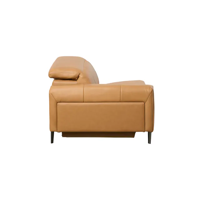 Clyde 4 Seater Power Recliner Sofa - Oslo Tan (Top Grain Leather) - Zero Wall - 24 - Lime green leather sofa, modern design