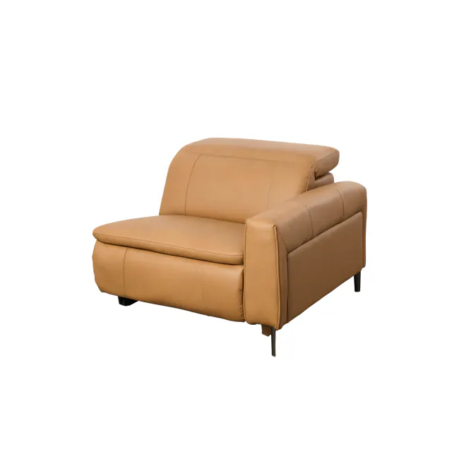 Clyde 4 Seater Power Recliner Sofa - Oslo Tan (Top Grain Leather) - Zero Wall - 39 - Leather sofa, tan upholstery, modern