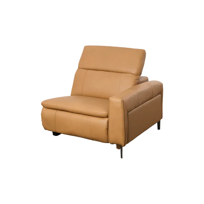 Clyde 4 Seater Power Recliner Sofa - Oslo Tan (Top Grain Leather) - Zero Wall - 38 - Lime green leather sofa, modern design