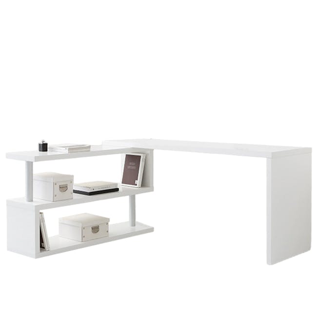 Fikk Adjustable Study Table 1.6m - White - 0
