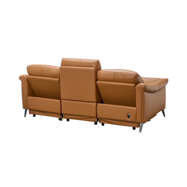 Strato 3 Seater Power Recliner Sofa - Crimson Tan (Top Grain Leather) - Zero Wall - 14