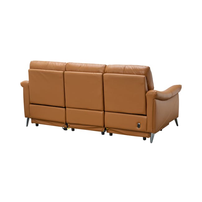 Strato 3 Seater Power Recliner Sofa - Crimson Tan (Top Grain Leather) - Zero Wall - 13