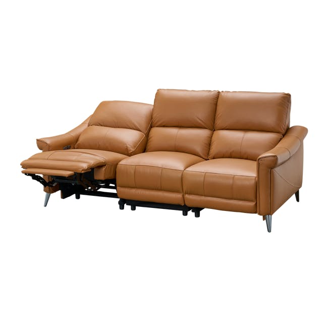 Strato 3 Seater Power Recliner Sofa - Crimson Tan (Top Grain Leather) - Zero Wall - 12