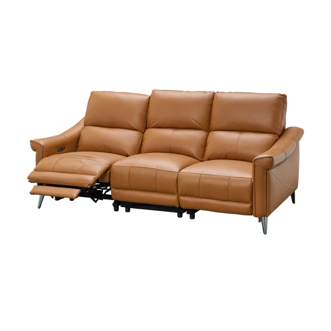 Strato 3 Seater Power Recliner Sofa - Crimson Tan (Top Grain Leather) - Zero Wall - 10