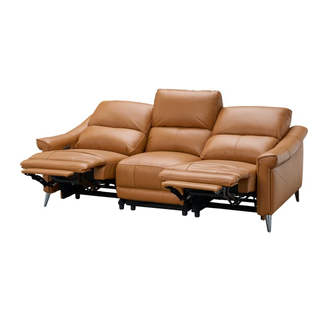 Strato 3 Seater Power Recliner Sofa - Crimson Tan (Top Grain Leather) - Zero Wall - 1