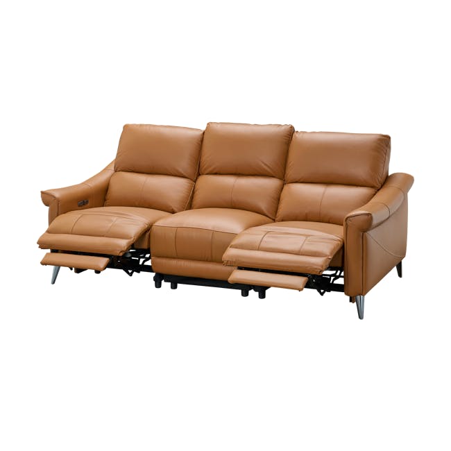 Strato 3 Seater Power Recliner Sofa - Crimson Tan (Top Grain Leather) - Zero Wall - 8