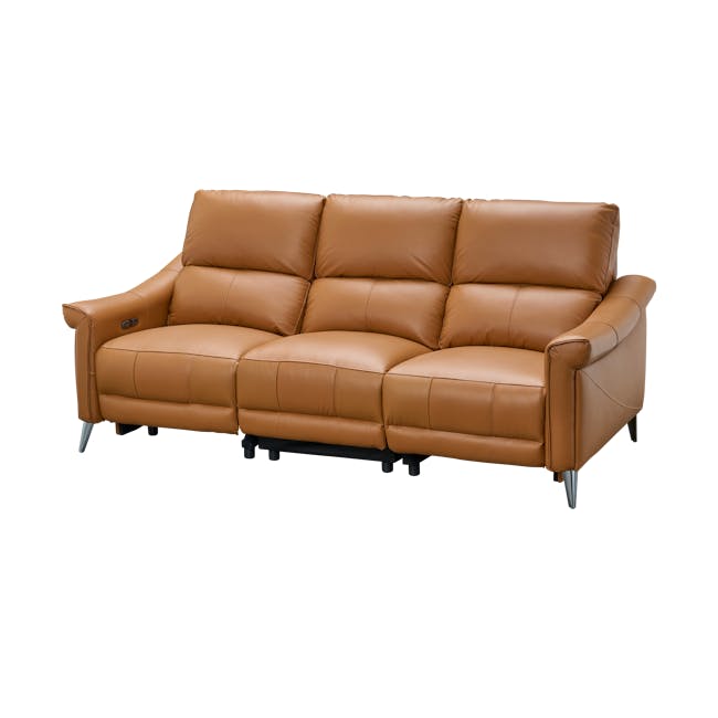 Strato 3 Seater Power Recliner Sofa - Crimson Tan (Top Grain Leather) - Zero Wall - 11