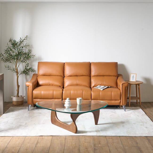 Strato 3 Seater Power Recliner Sofa - Crimson Tan (Top Grain Leather) - Zero Wall - 5