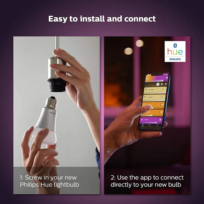 Philips Hue White and Colour Ambiance Starter Kit 9W A60 (Bluetooth) - 5 - Screw-in process for Philips Hue lightbulb