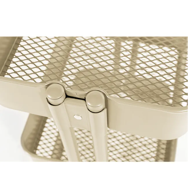 Snyder Trolley - Cream - 5 - Metallic table with mesh surface, two handles, ergonomic design, sturdy construction