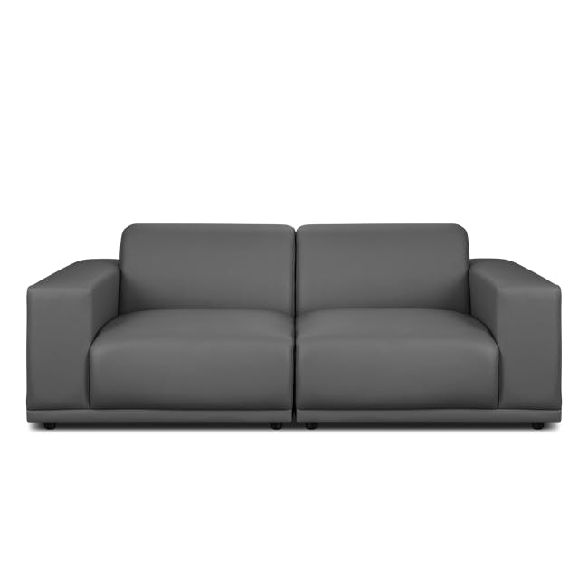 Milan Right Arm Unit - Smokey Grey (Faux Leather) - 8 - Grey leather sofa, modern design, sleek lines, comfortable seating