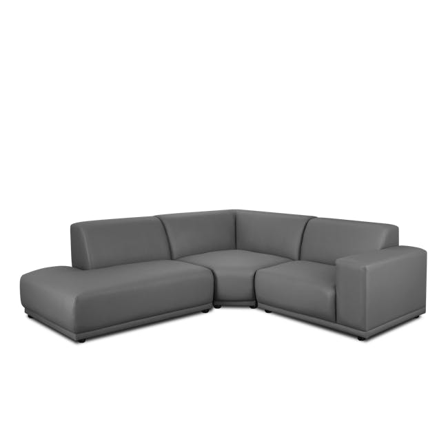 Milan Right Arm Unit - Smokey Grey (Faux Leather) - 12 - Grey sectional sofa, modern design, sleek lines, comfortable