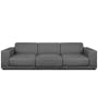 Milan 3 Seater Extended Sofa - Smokey Grey (Faux Leather) - 3