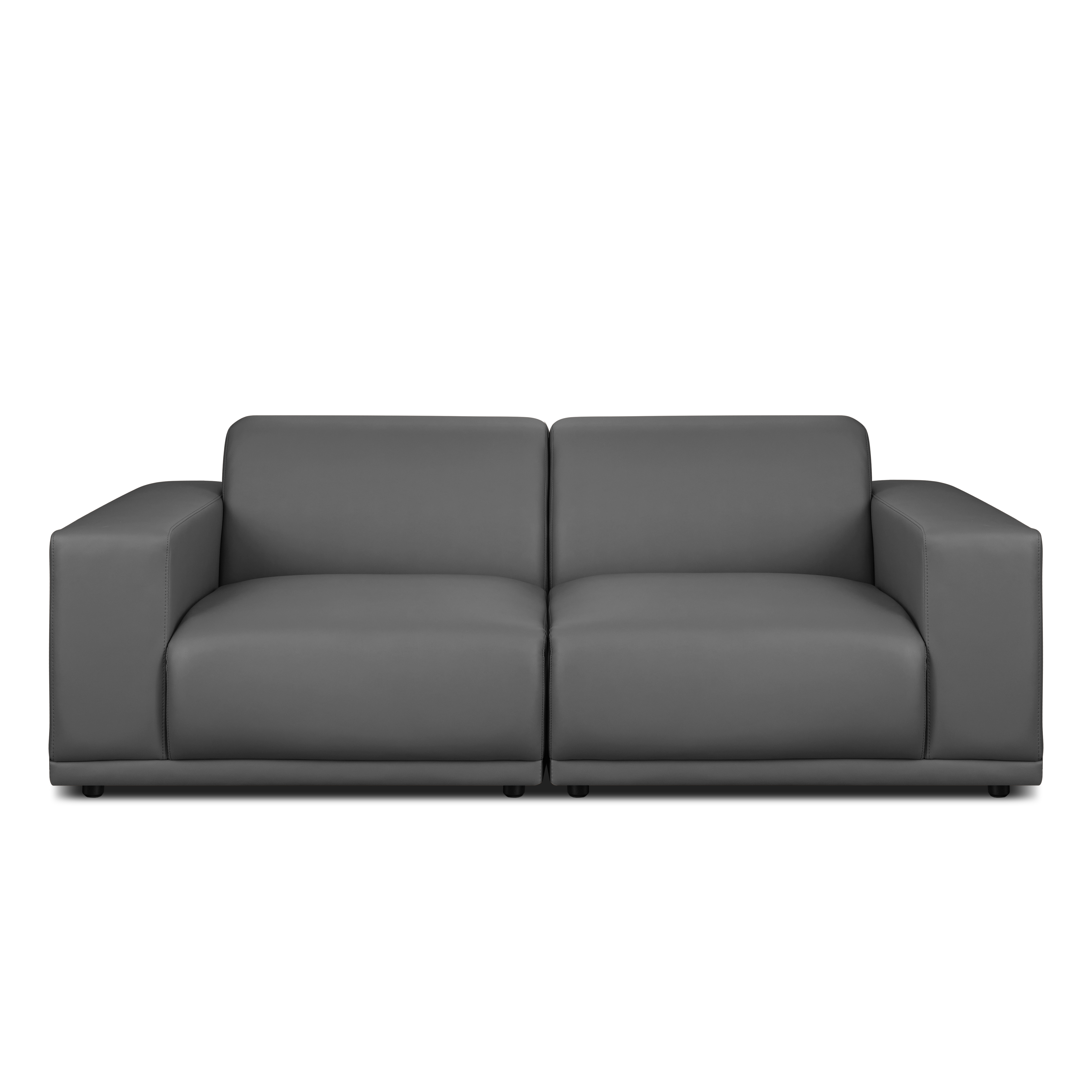 Milan 3 Seater Sofa - Smokey Grey (Faux Leather)
