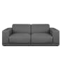Milan 3 Seater Sofa with Ottoman - Smokey Grey (Faux Leather) - 1