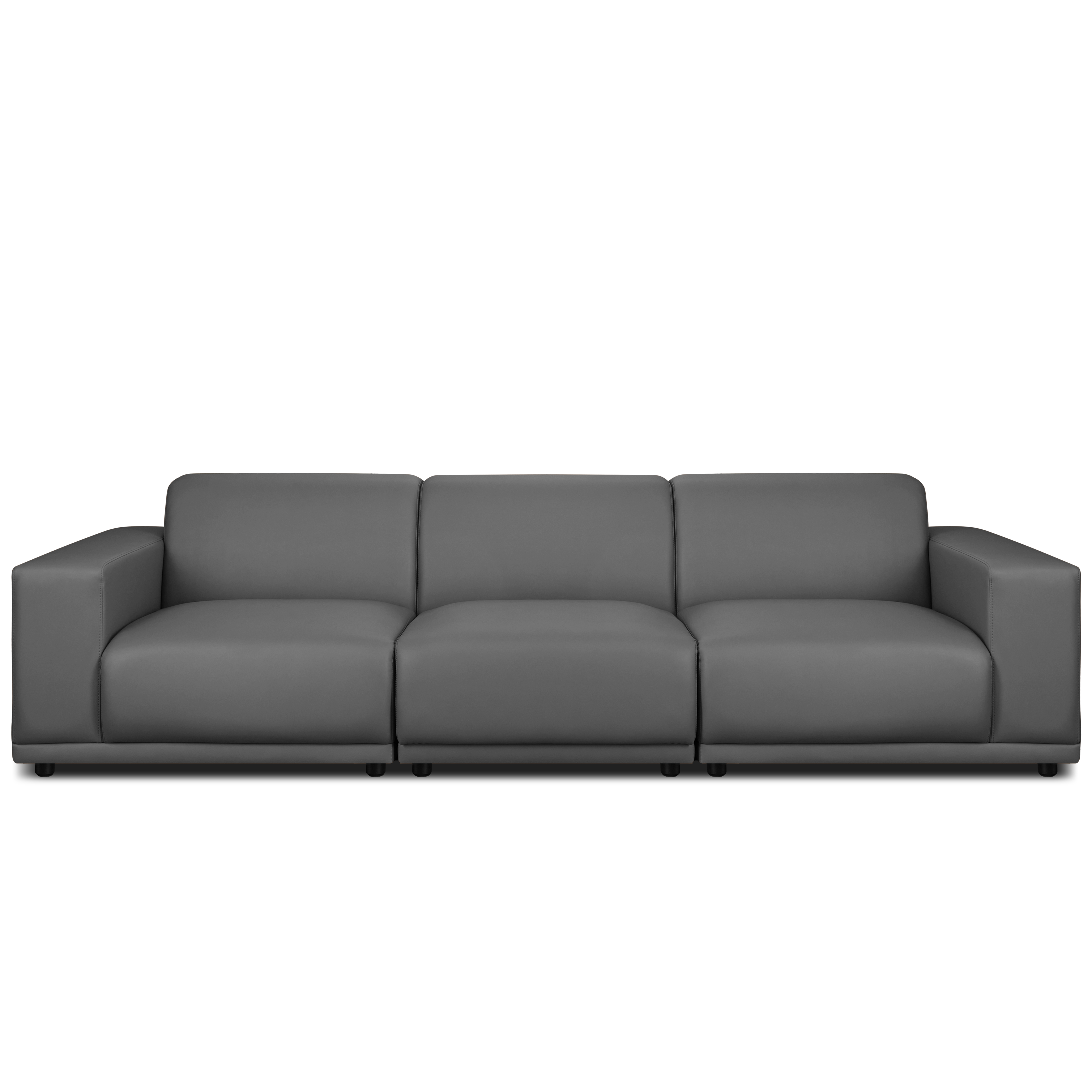 Milan 4 Seater Sofa - Smokey Grey (Faux Leather)