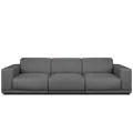 Milan 4 Seater Sofa - Smokey Grey (Faux Leather)