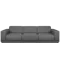 Milan 4 Seater Sofa - Smokey Grey (Faux Leather)