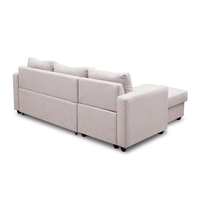 Mia L-Shaped Storage Sofa Bed - Pastel Pink - 12