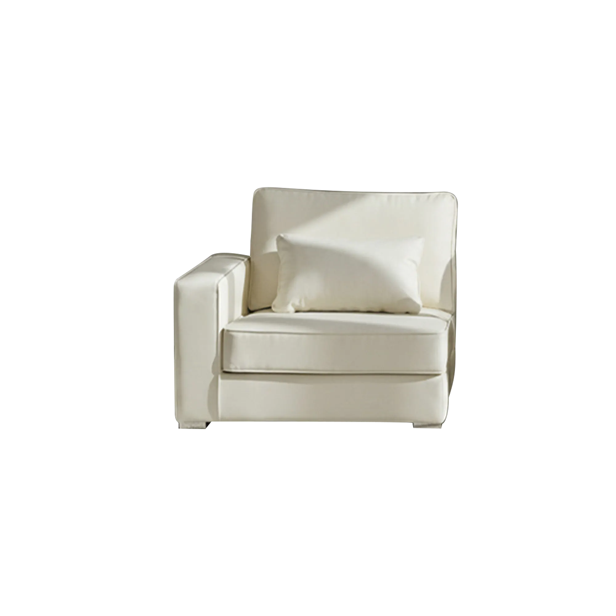 Paris 3 Seater Sofa with Ottoman - Brown (Faux Leather) - 25