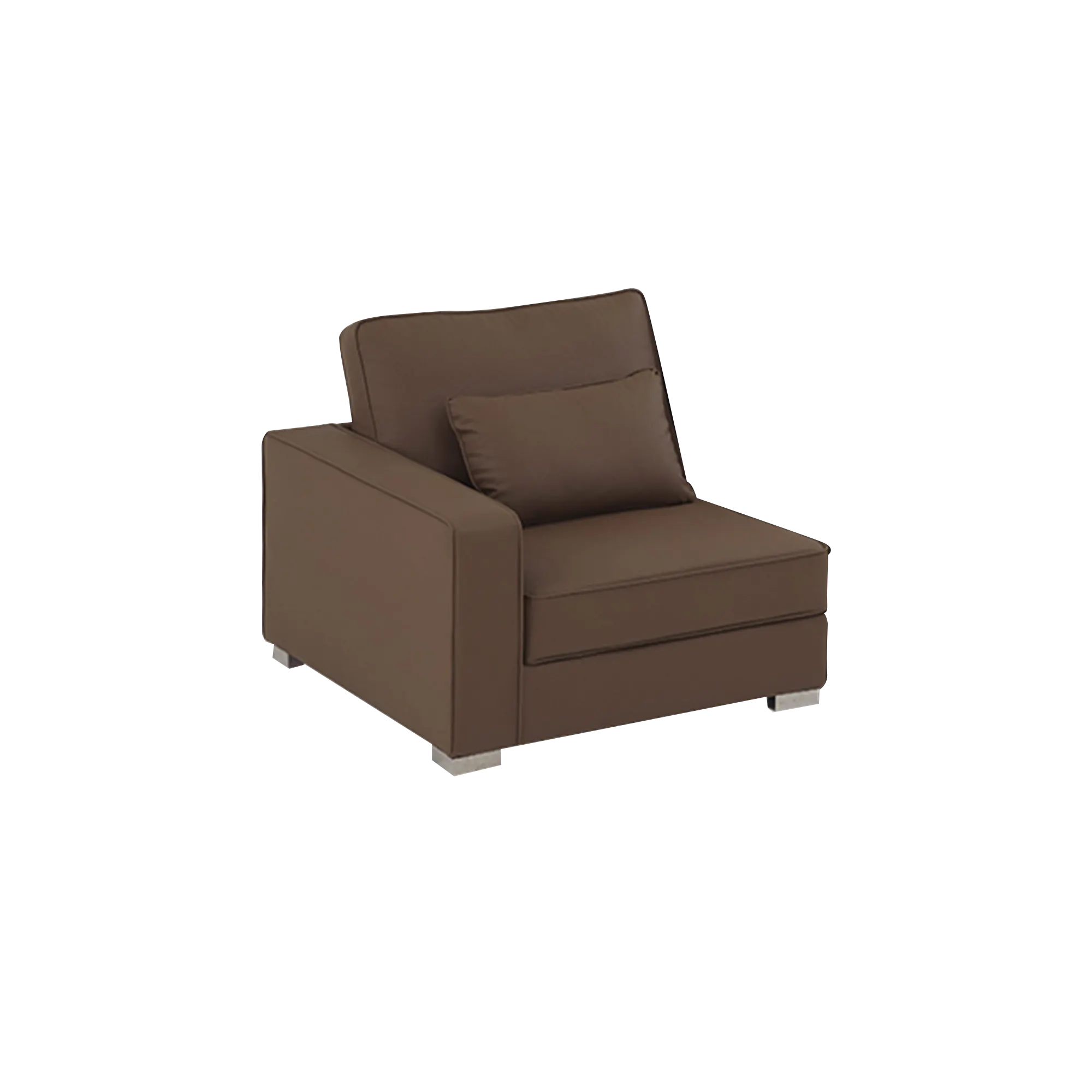 Paris 3 Seater Sofa with Ottoman - Brown (Faux Leather) - 47