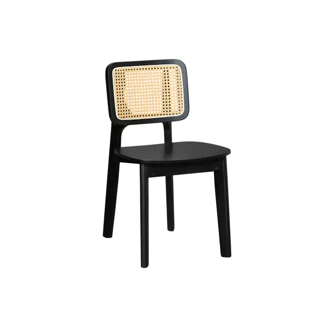 Arine Rattan Dining Chair - Black - 1