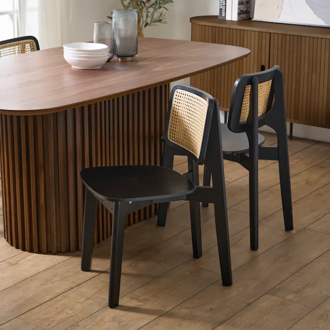 Arine Rattan Dining Chair - Black - 3