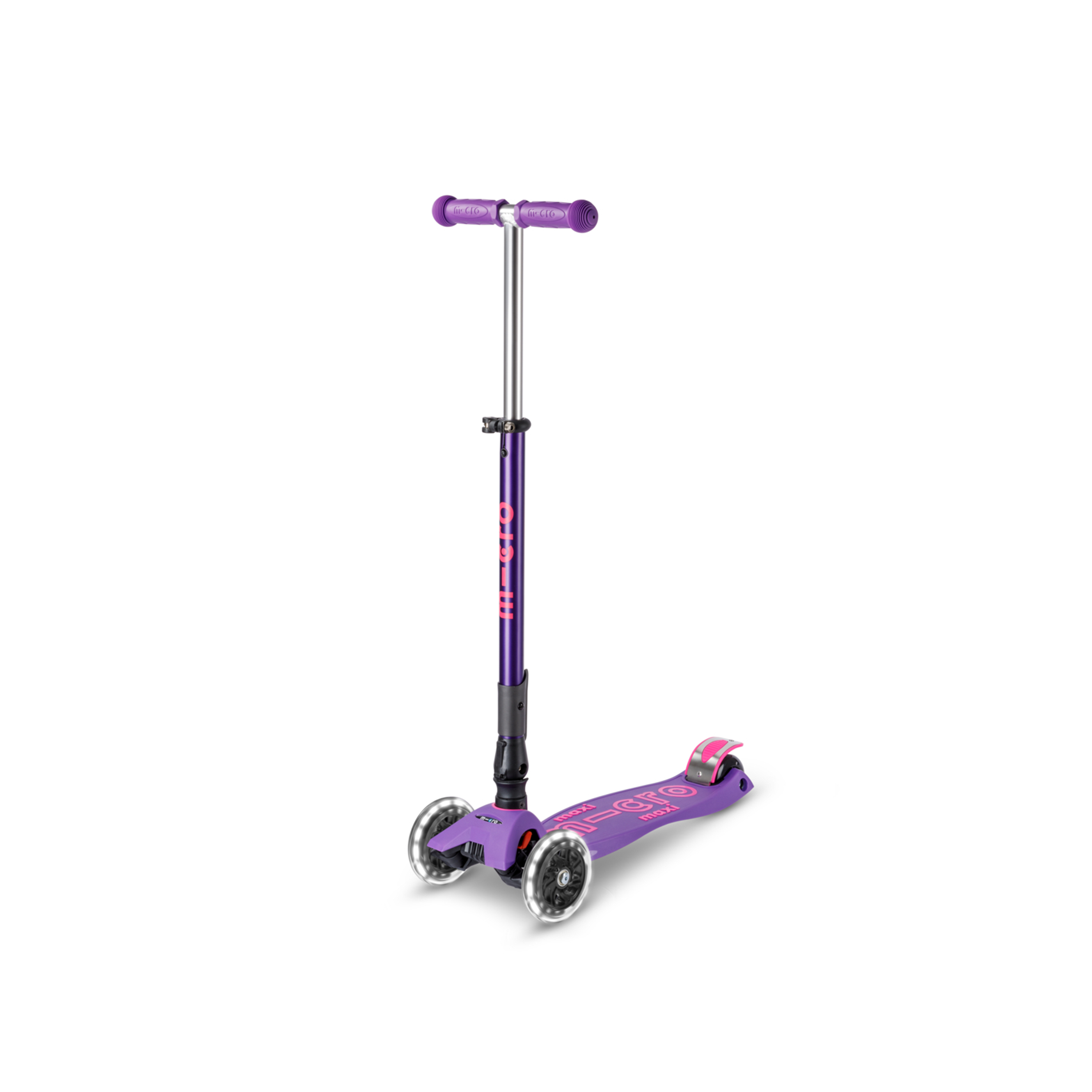 Micro Maxi Deluxe Foldable LED Scooter - Purple (Age 5-12)
