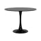 Carmen Round Dining Table 1m in Black with 4 Floris Chairs in Black - 1