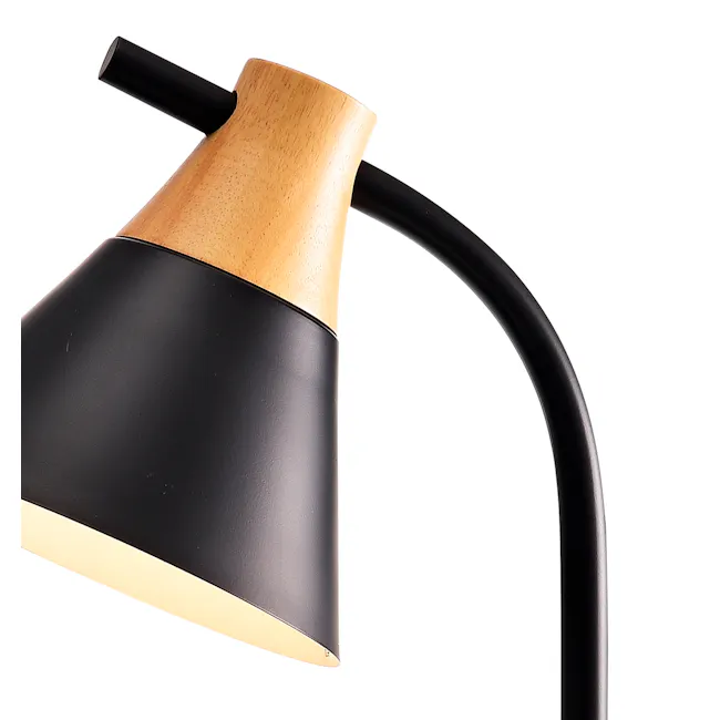 Thora Table Lamp - Black - 3 - Wooden base, black lampshade, sleek design, modern aesthetic, minimalist style, contemporary