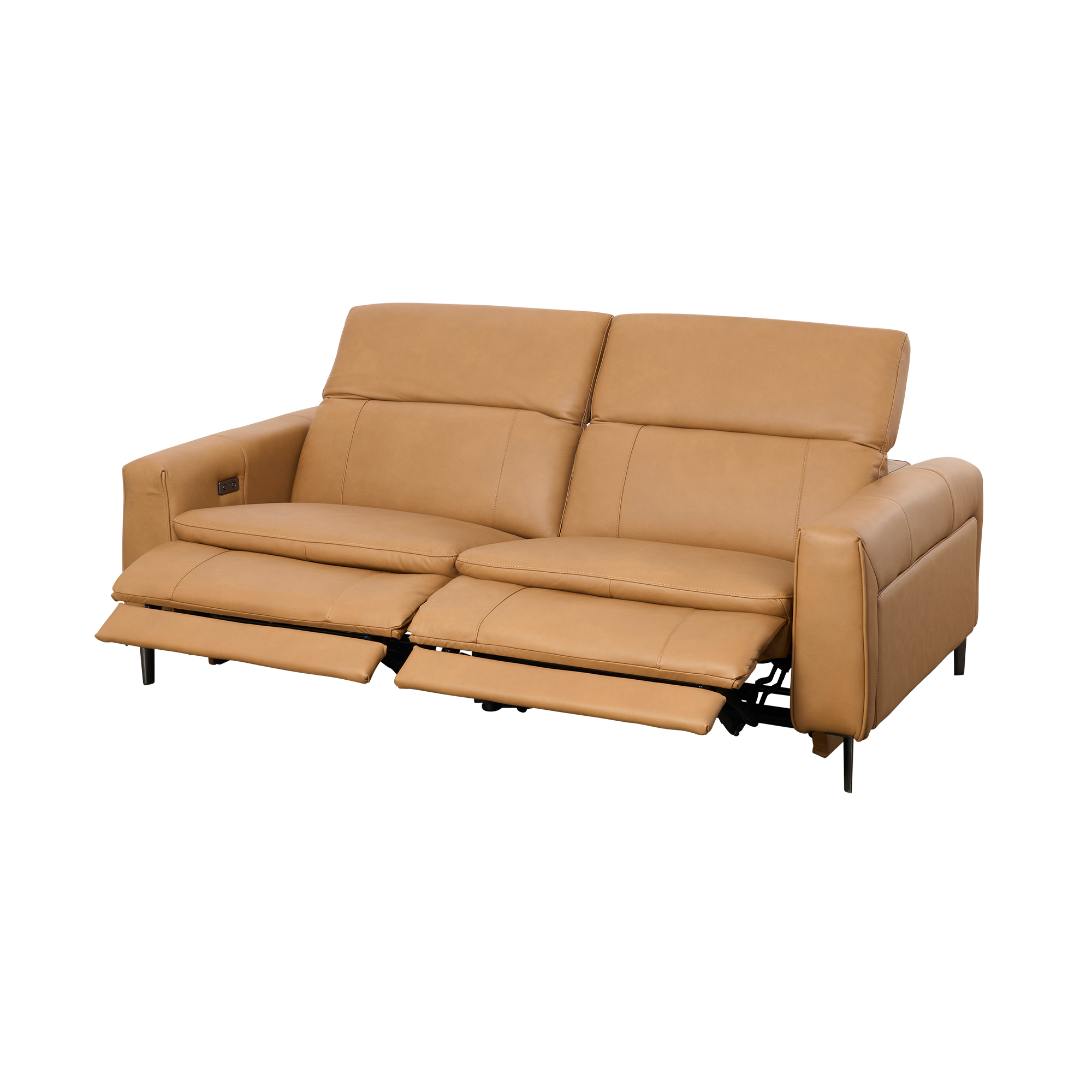 Clyde 3 Seater Power Recliner Sofa - Oslo Tan (Top Grain Leather) - Zero Wall