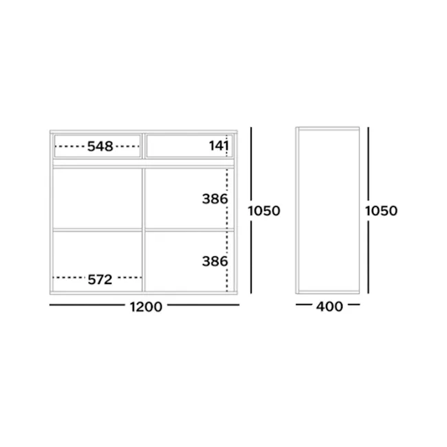 Benson Modular Tall Cabinet 1.2m - 5 - 548 x 386 square inches storage unit, 141 x 386 square inches storage compartment
