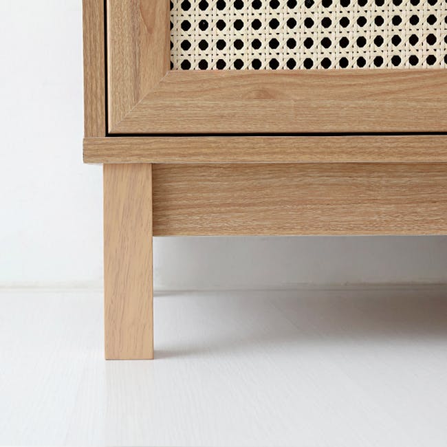 Belig 6 Door Rattan Tall Cabinet 0.9m - 10 - Light wood furniture, minimalist design, natural wood grain, textured surface